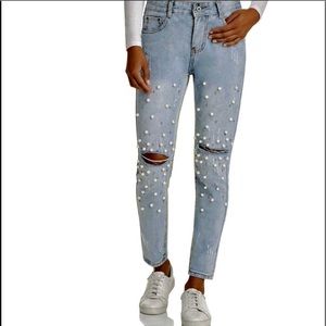 Sadie & Sage embellished pearl jeans. Size small